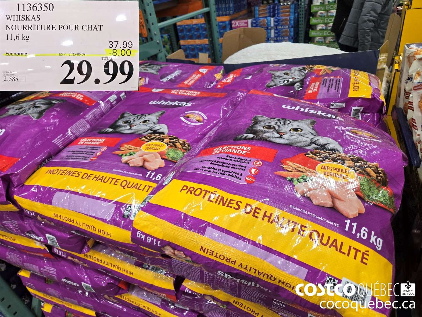 1136350 WHISKAS NOURRITURE POUR CHAT 11,6 kg ($8.00 INSTANT SAVINGS EXPIRES ON 2025-06-08) $29.99