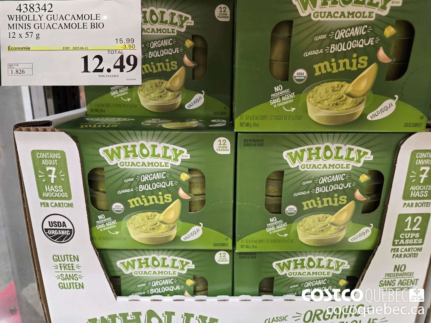 438342 WHOLLY GUACAMOLE MINIS GUACAMOLE BIO ($3.50 INSTANT SAVINGS EXPIRES ON 2025-06-11) $12.49