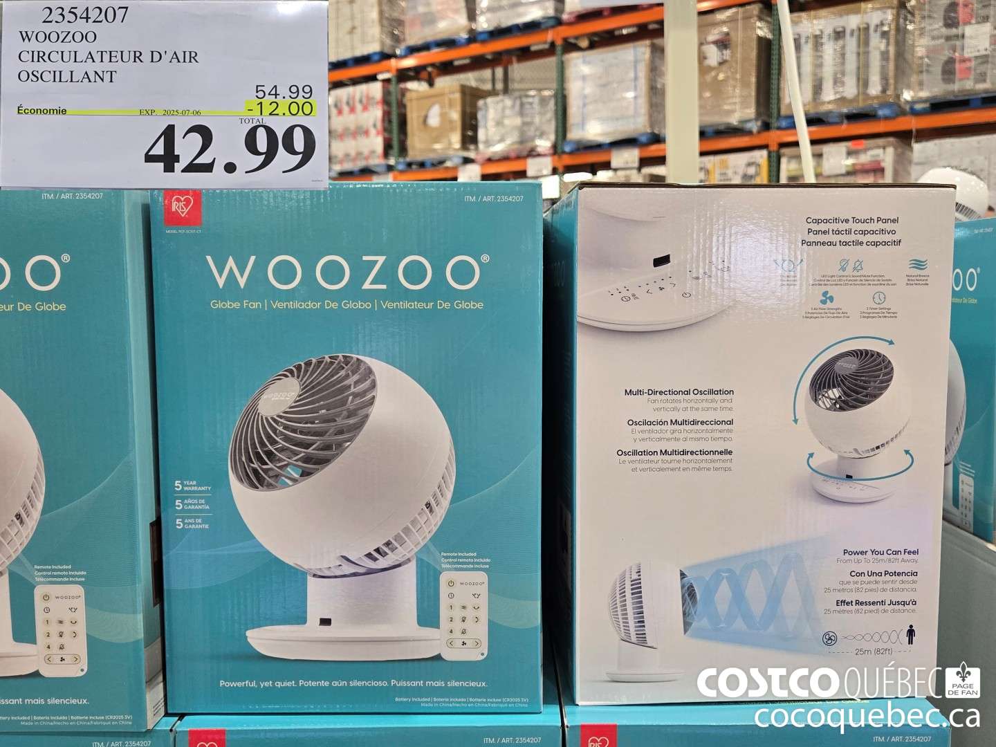 2354207 WOOZOO CIRCULATEUR D'AIR OSCILLANT ak 42.99  ($12.00 INSTANT SAVINGS EXPIRES ON 2025-07-06) $42.99