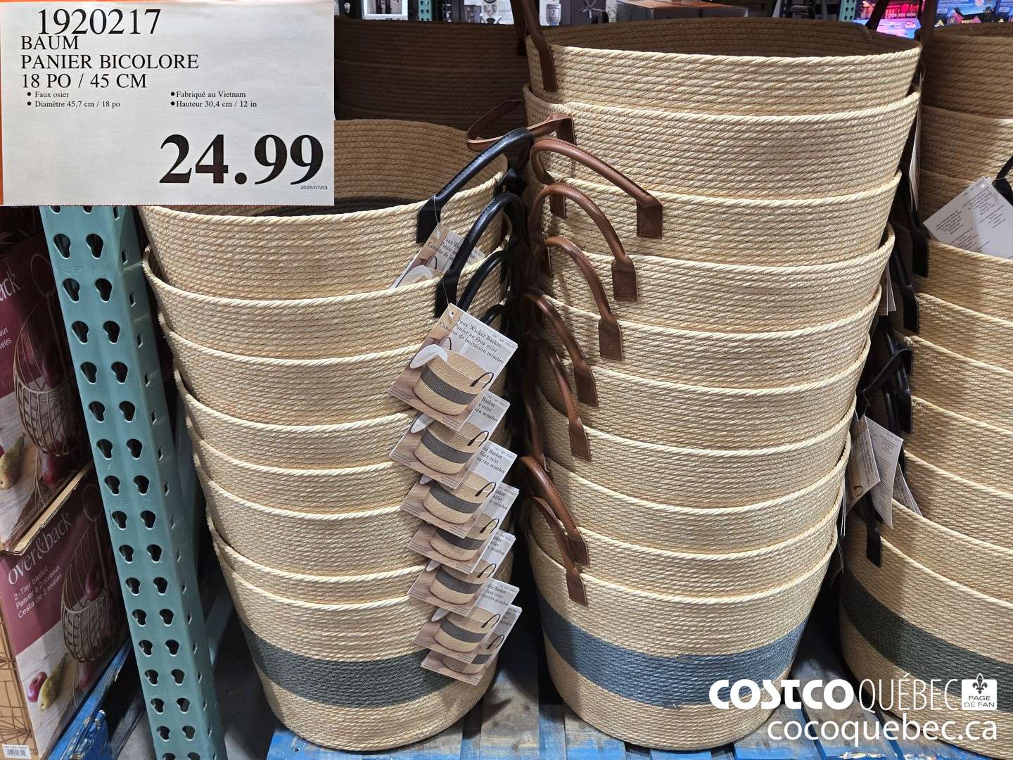 1920217 BAUM PANIER BICOLORE 18 PO  $24.99