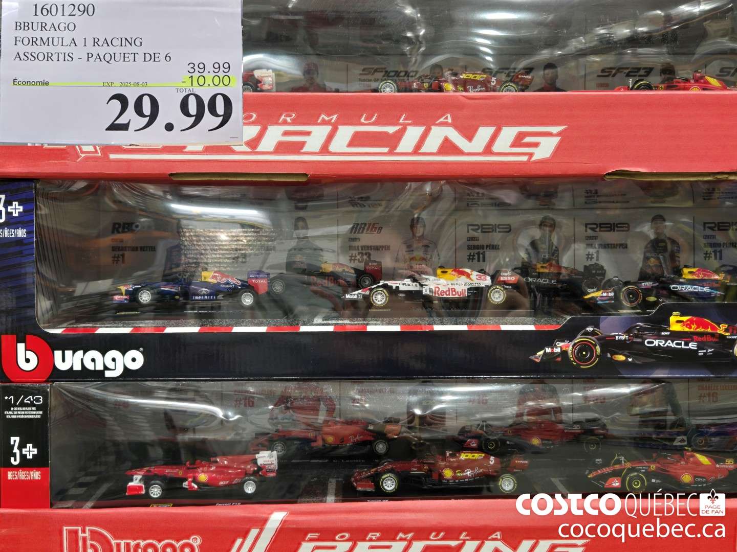 1601290 BBURAGO FORMULA 1 RACING ASSORTIS - iPAQUET DE 6  ($10.00 INSTANT SAVINGS EXPIRES ON 2025-08-03) $29.99