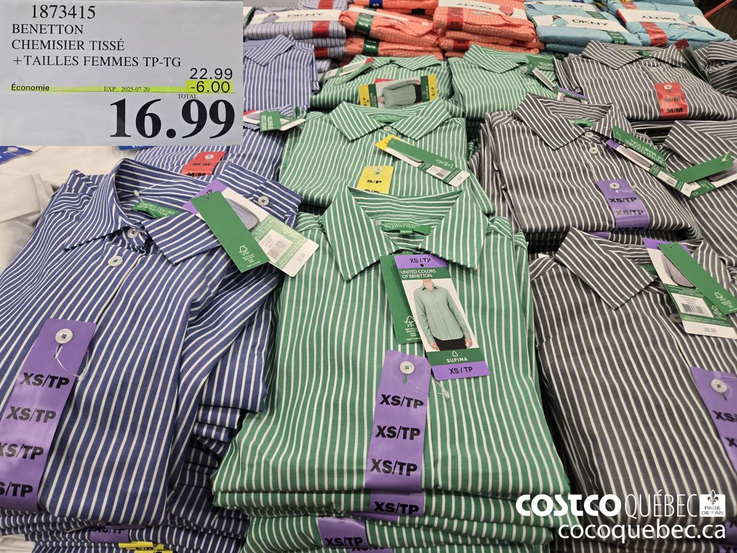 1873415 BENETTON CHEMISIER TISSE + TAILLES FEMMES TP-TG  ($6.00 INSTANT SAVINGS EXPIRES ON 2025-07-20) $16.99