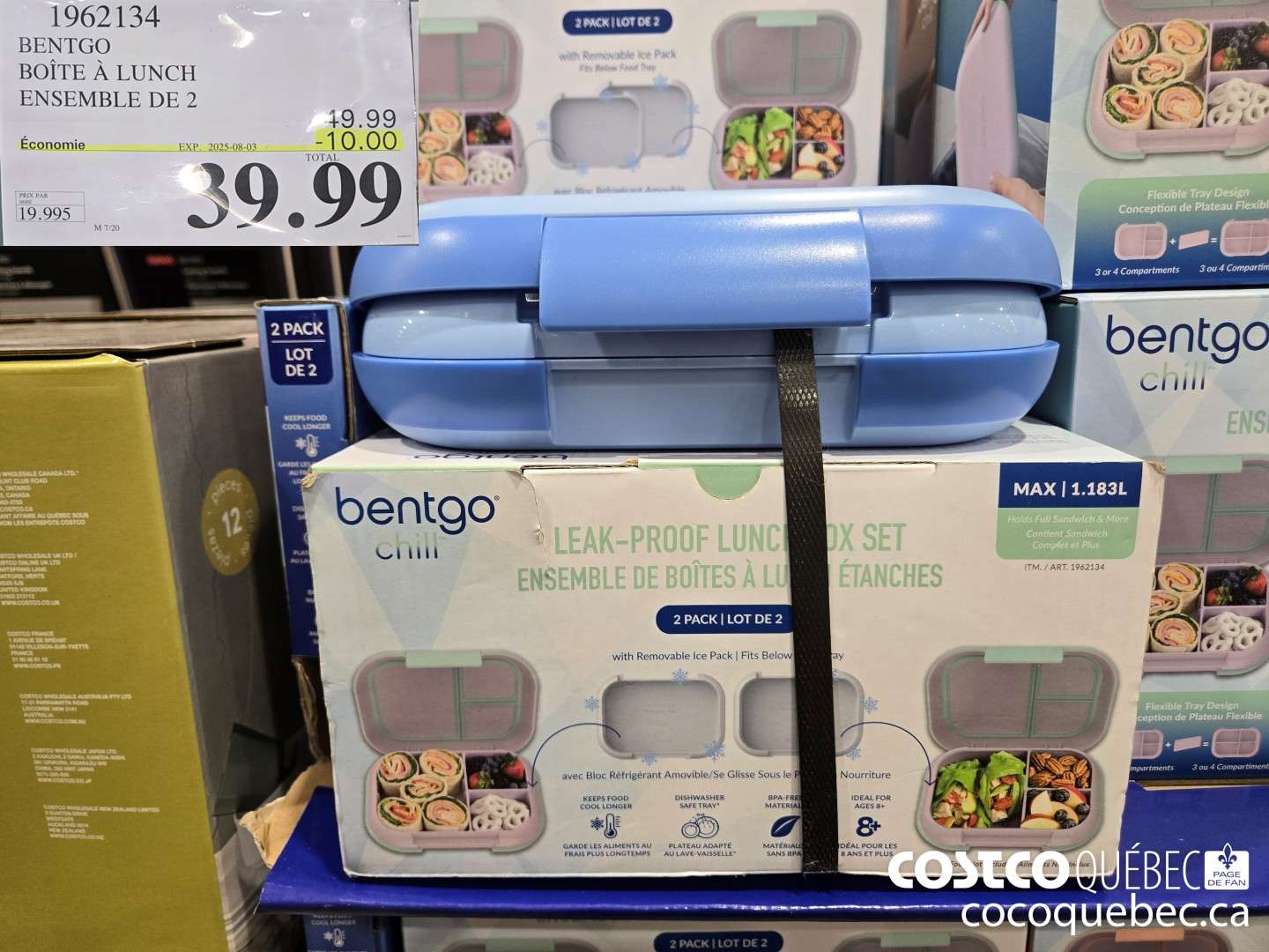 1962134 BENTGO BOITE A LUNCH ENSEMBLE DE 2 ($10.00 INSTANT SAVINGS EXPIRES ON 2025-08-03) $39.99