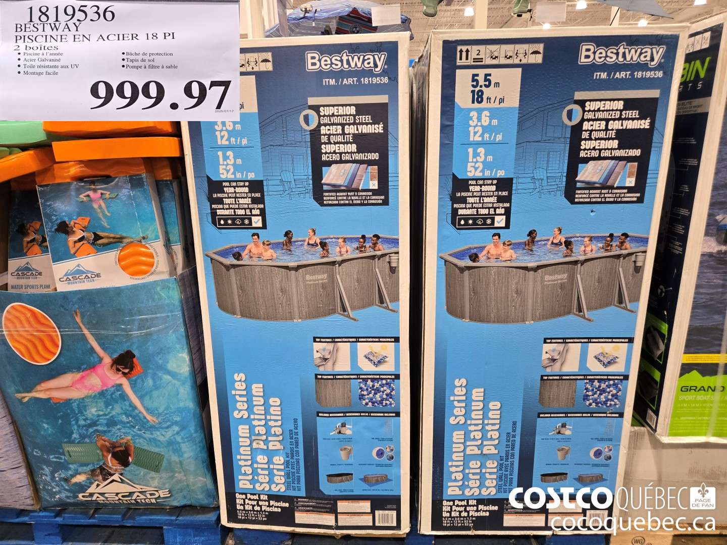 1819536 BESTWAY PISCINE OVALE 18FT  $999.97