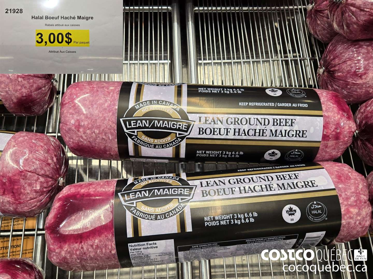 21928 BOEUF HACHE MAIGRE HALAL  ($3.00 INSTANT SAVINGS)