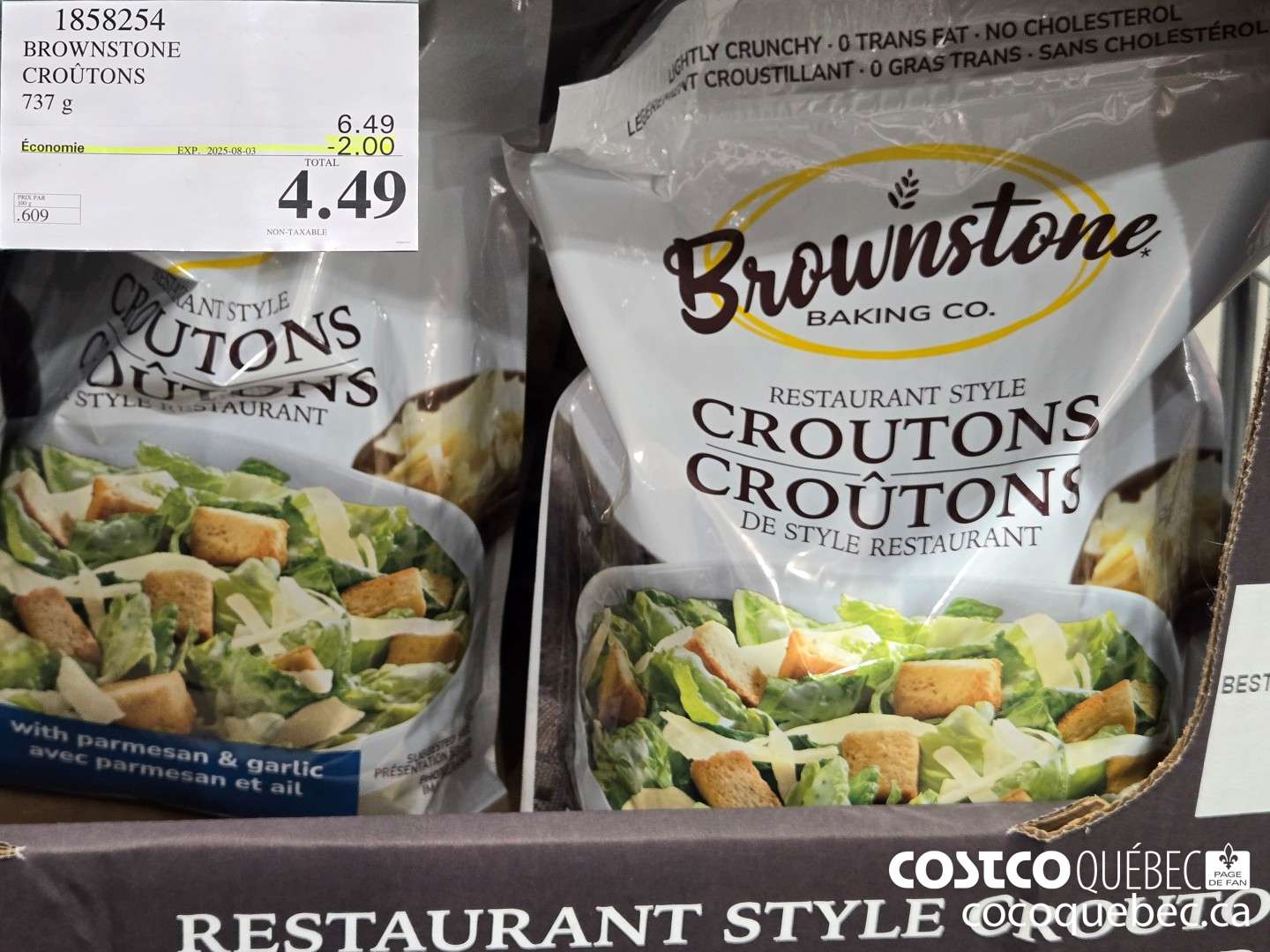 1858254 BROWNSTONE CROUTONS  ($2.00 INSTANT SAVINGS EXPIRES ON 2025-08-03) $4.49