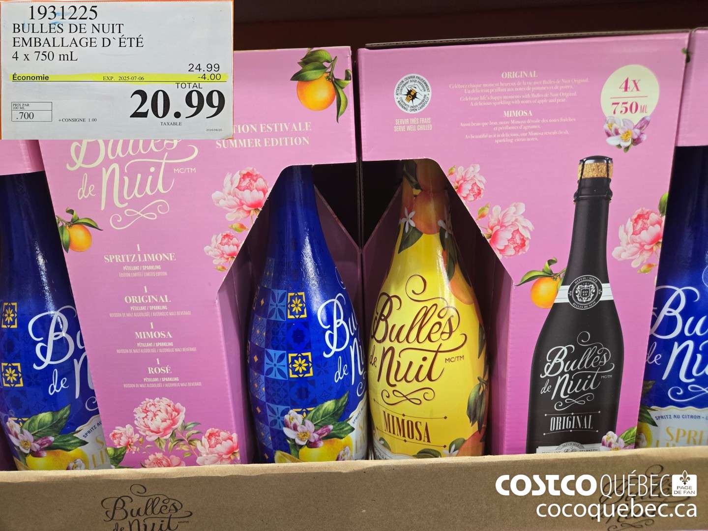 1931225 BULLES DE NUIT EMBALLAGE D*ETE 4x 750 mL  ($4.00 INSTANT SAVINGS EXPIRES ON 2025-07-06) $20.99