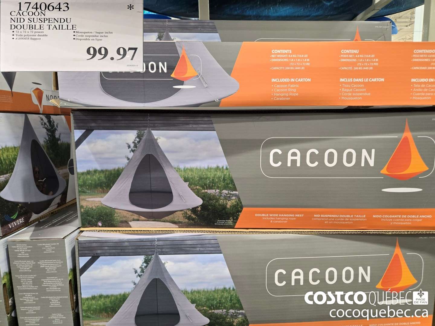 1740643 CACOON NID SUSPENDU DOUBLE TAILLE  $99.97