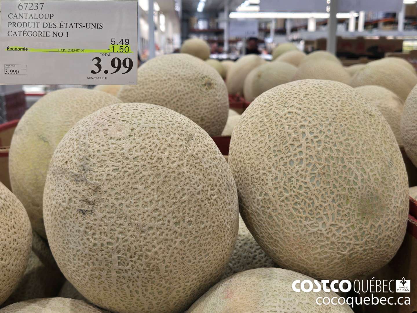 67237 CANTALOUP PRODUIT DE GUATEMALA ($1.50 INSTANT SAVINGS EXPIRES ON 2025-07-06) $3.99
