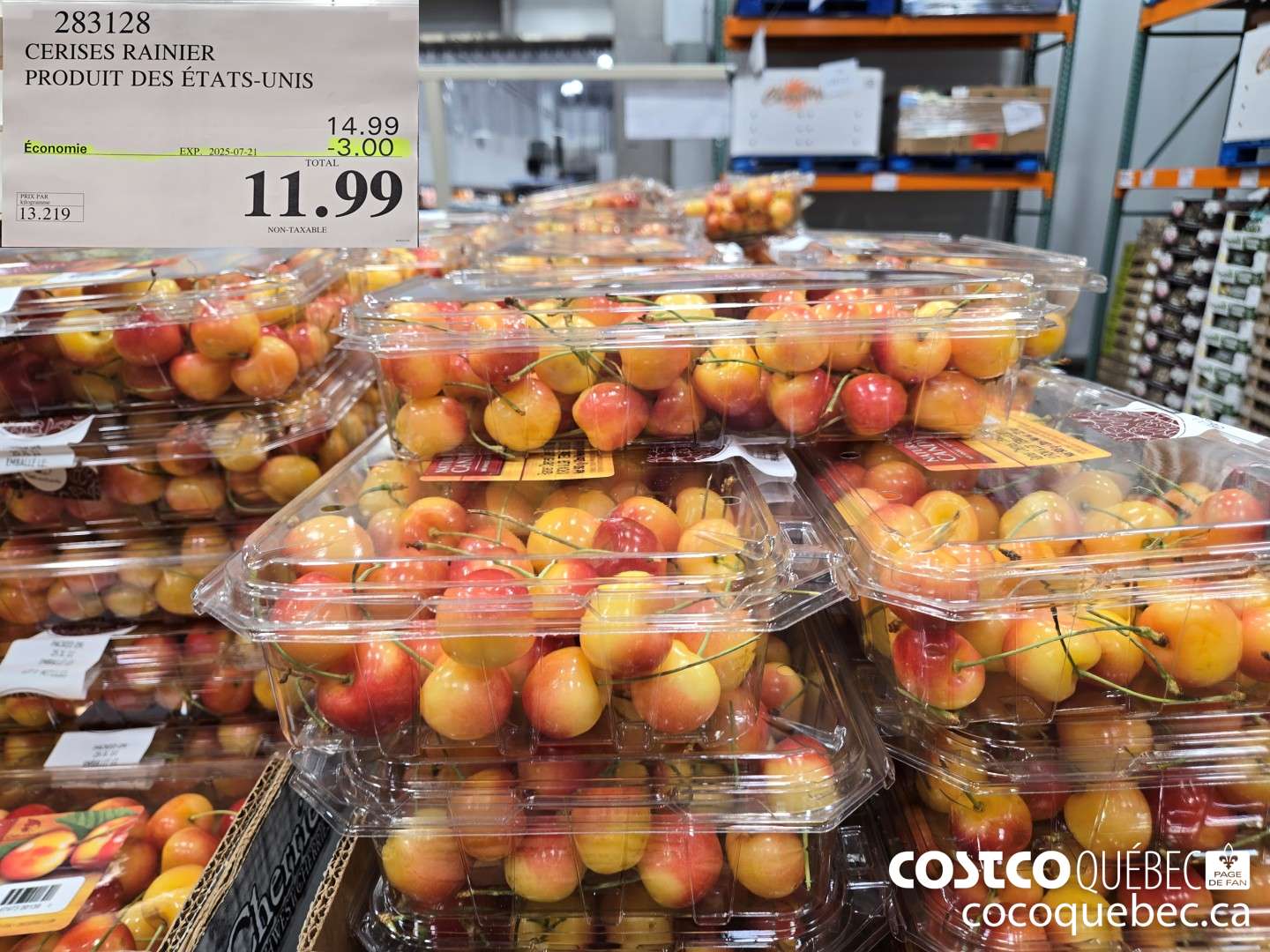 283128 CERISES RAINIER PRODUIT DES ETATS-UNIS NON-TAXABLE  ($3.00 INSTANT SAVINGS EXPIRES ON 2025-07-21) $11.99