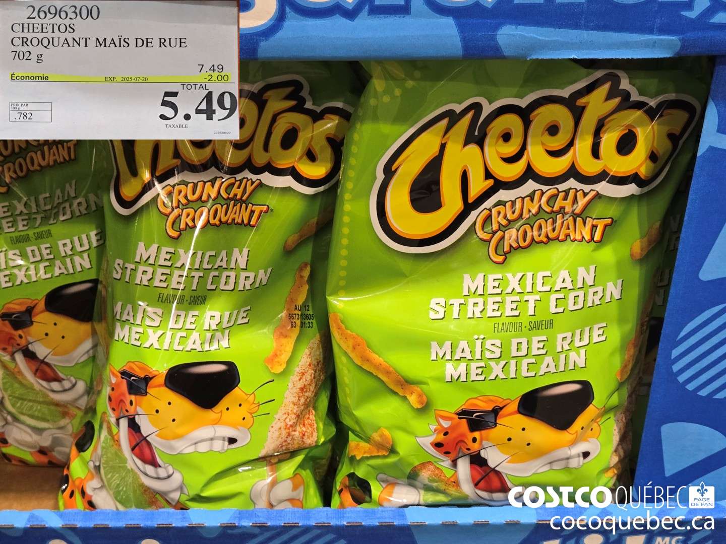 2696300 CHEETOS : CROQUANT MAIS DE RUE  ($2.00 INSTANT SAVINGS EXPIRES ON 2025-07-20) $5.49