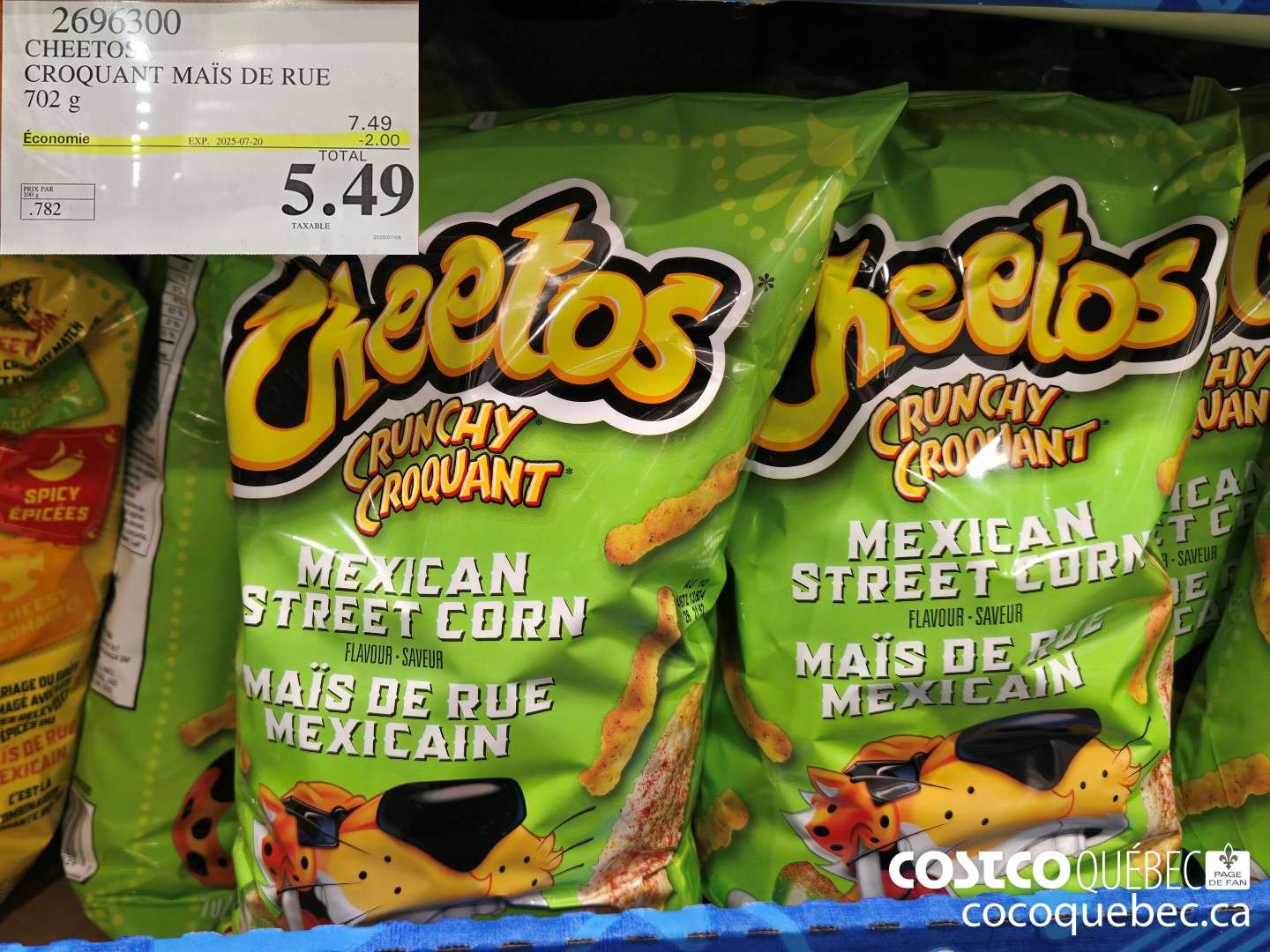 2696300 CHEETOS : CROQUANT MAIS DE RUE  ($2.00 INSTANT SAVINGS EXPIRES ON 2025-07-20) $5.49
