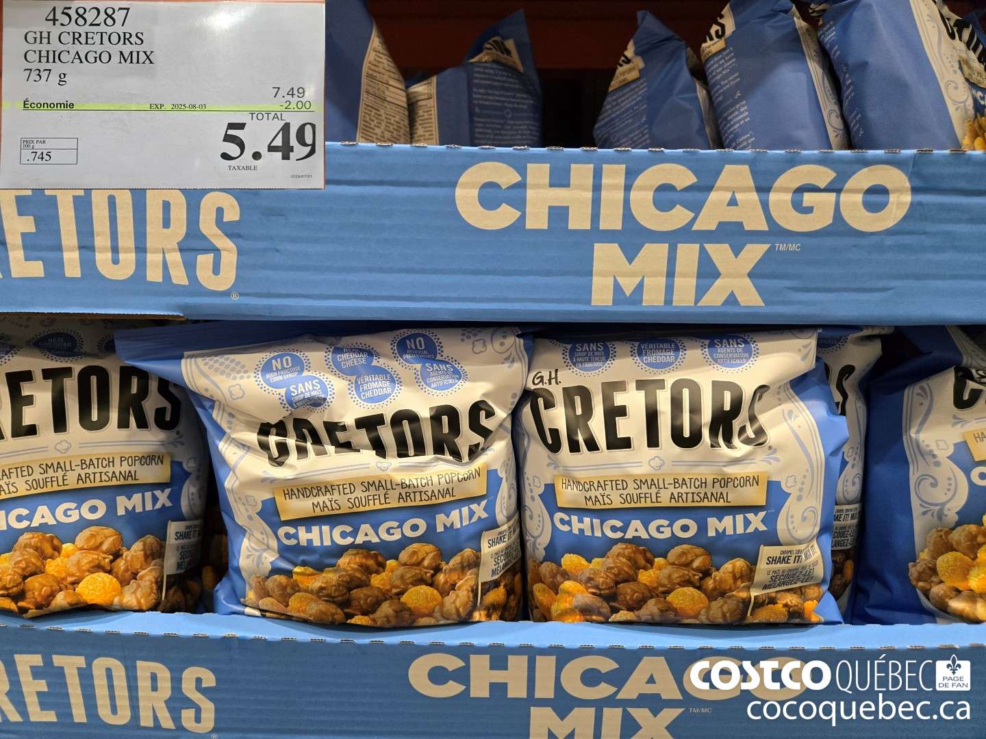 458287 CHICAGO MIX 737 G  ($2.00 INSTANT SAVINGS EXPIRES ON 2025-08-03) $5.49