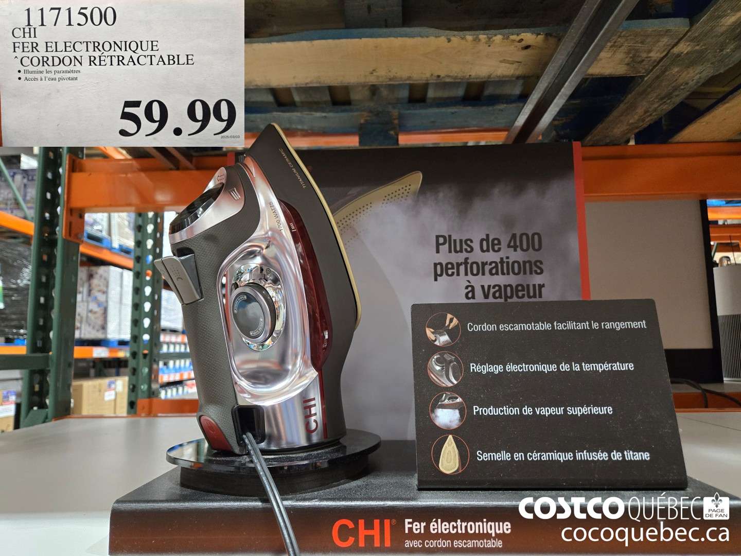 1171500 CHI FER ELECTRONIQUE CORDON RETRACTABLE  $59.99