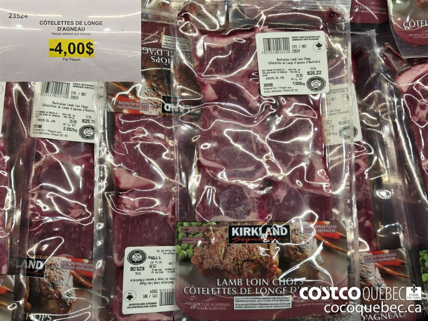 23524 COTELETTES DE LONGE D'AGNEAU  ($5.00 INSTANT SAVINGS)