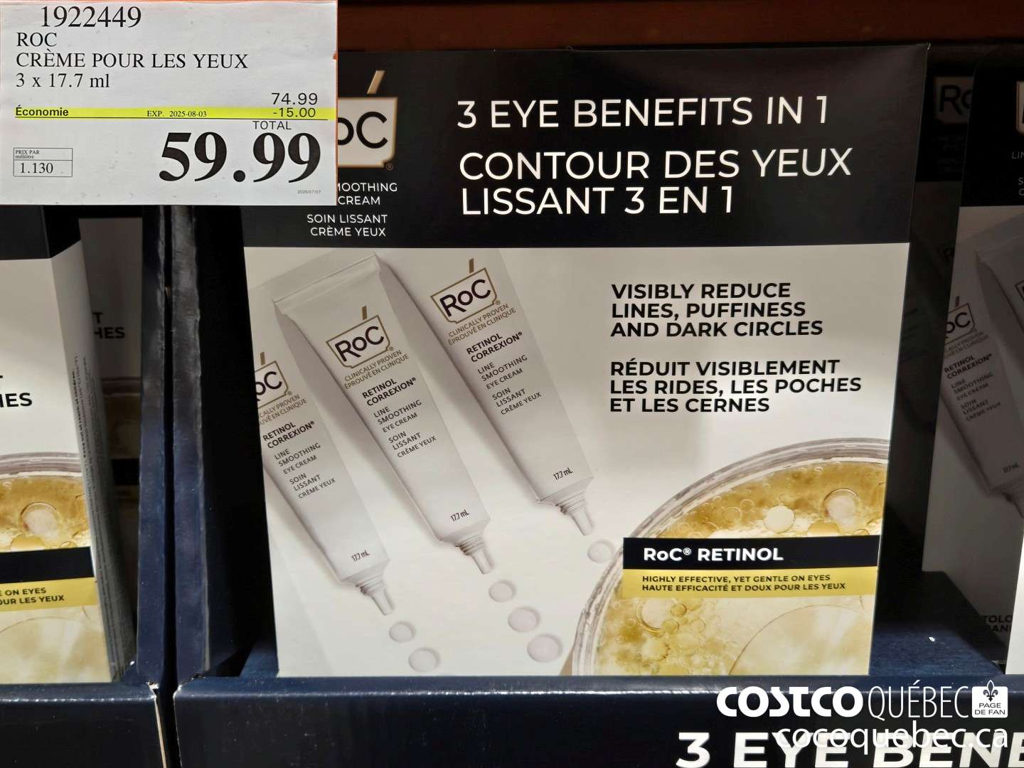 1922449 CREME POUR LES YEUX  ($15.00 INSTANT SAVINGS EXPIRES ON 2025-08-03) $59.99