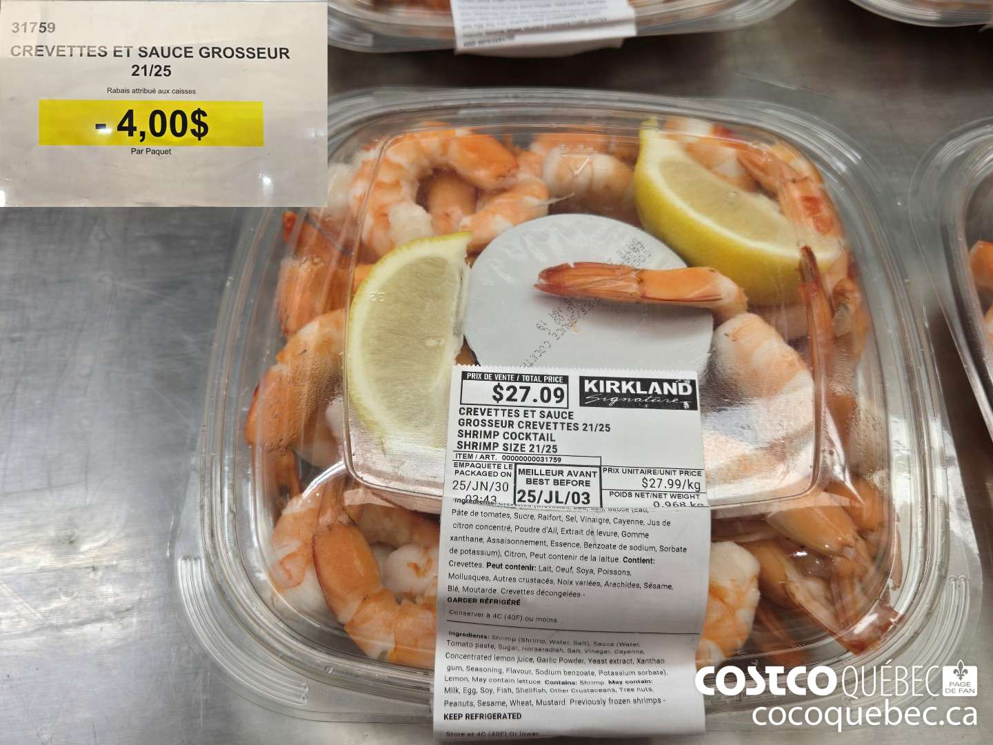 31759 CREVETTES ET SAUCE  ($5.00 INSTANT SAVINGS)