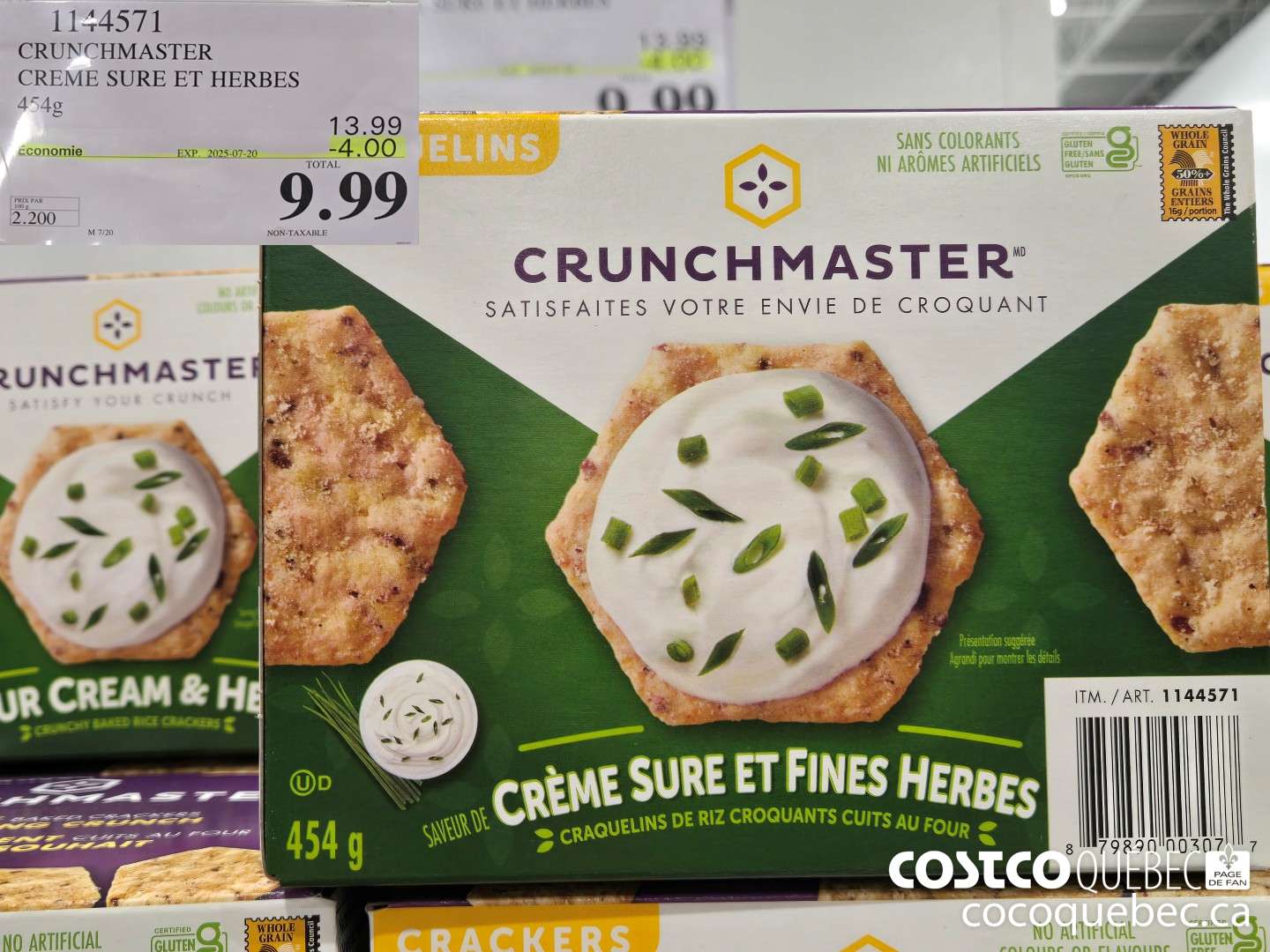 1144571 CRUNCHMASTER CREME SURE ET HERBES  ($4.00 INSTANT SAVINGS EXPIRES ON 2025-07-20) $9.99