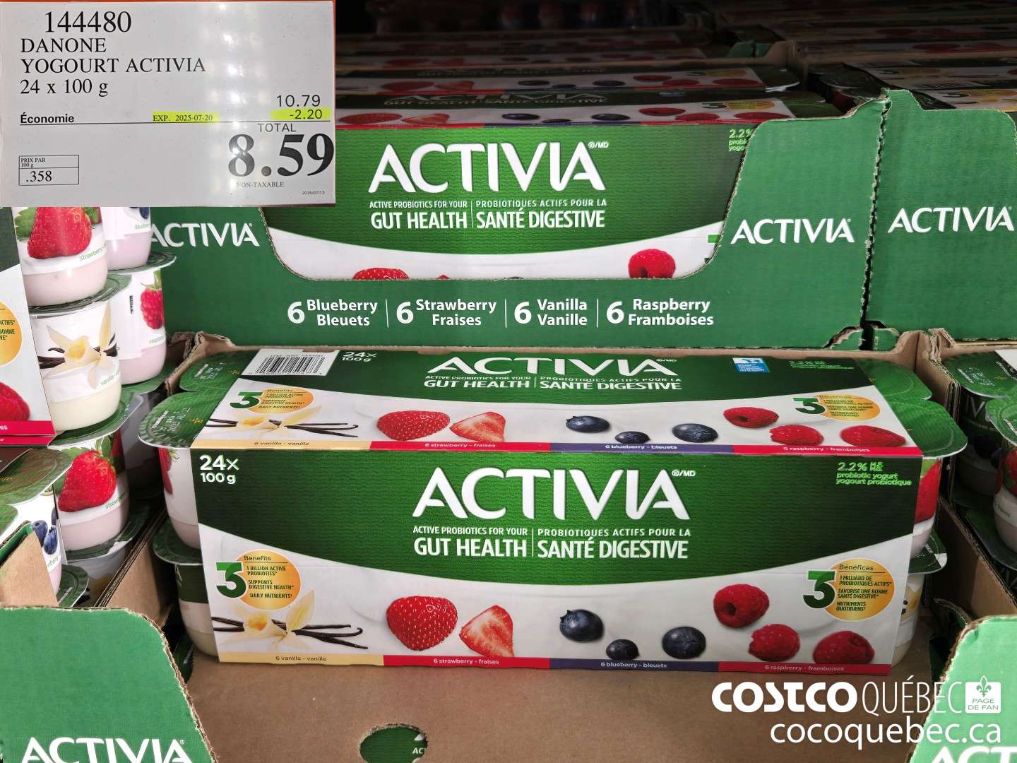 144480 DANONE YOGOURT ACTIVIA 24 x 100 g  ($2.20 INSTANT SAVINGS EXPIRES ON 2025-07-20) $8.59