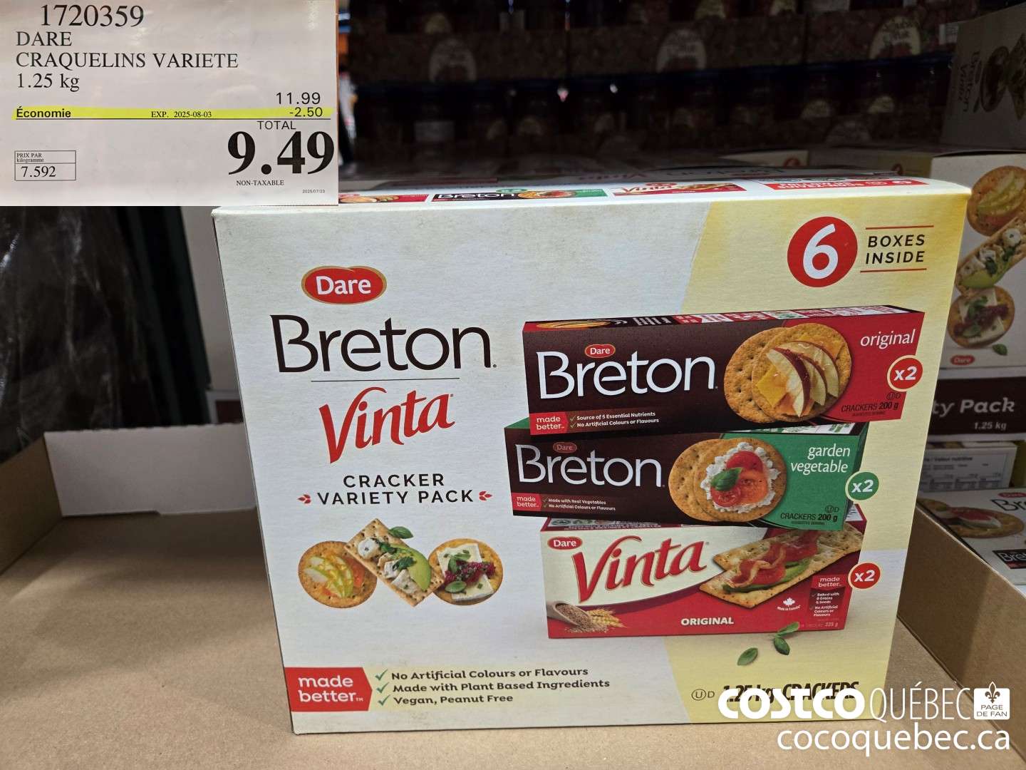 1720359 DARE CRAQUELINS VARIETE 125 kg  ($2.50 INSTANT SAVINGS EXPIRES ON 2025-08-03) $9.49
