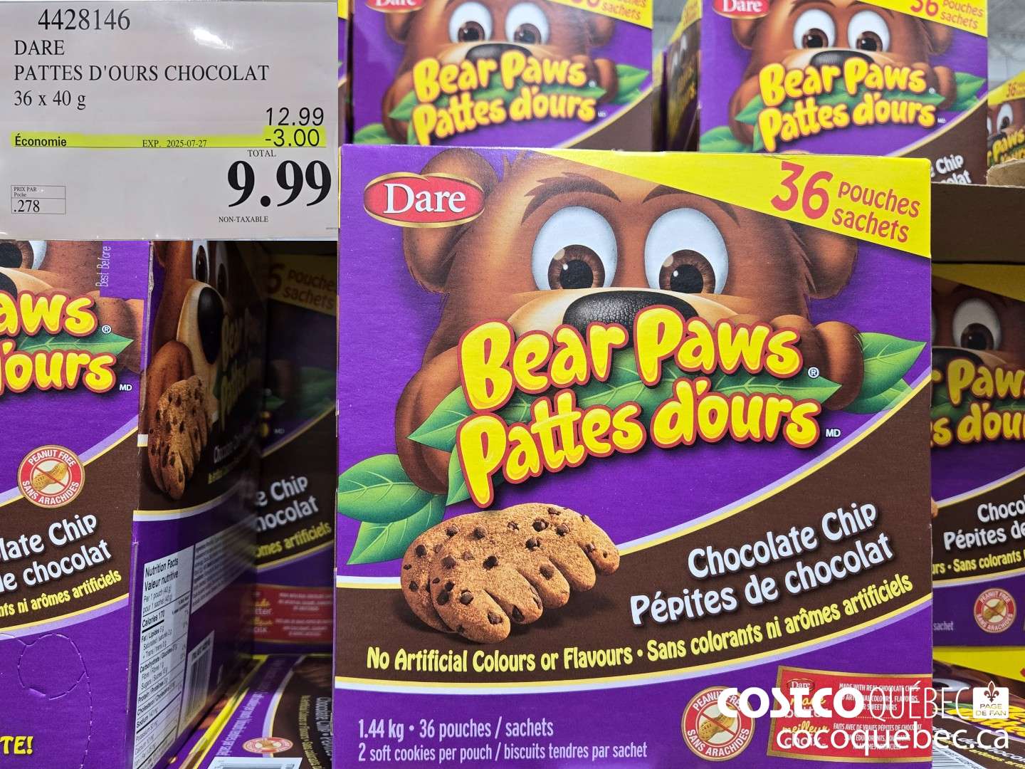 4428146 DARE PATTES D'OURS CHOCOLAT 36 x 40  ($2.50 INSTANT SAVINGS EXPIRES ON 2025-07-27) $9.99