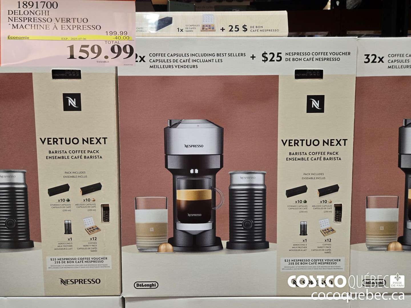 18901700 DELONGHI NESPRESSO VERTUO “MACHINE A EXPRESSO  ($40.00 INSTANT SAVINGS EXPIRES ON 2025-07-06) $159.99