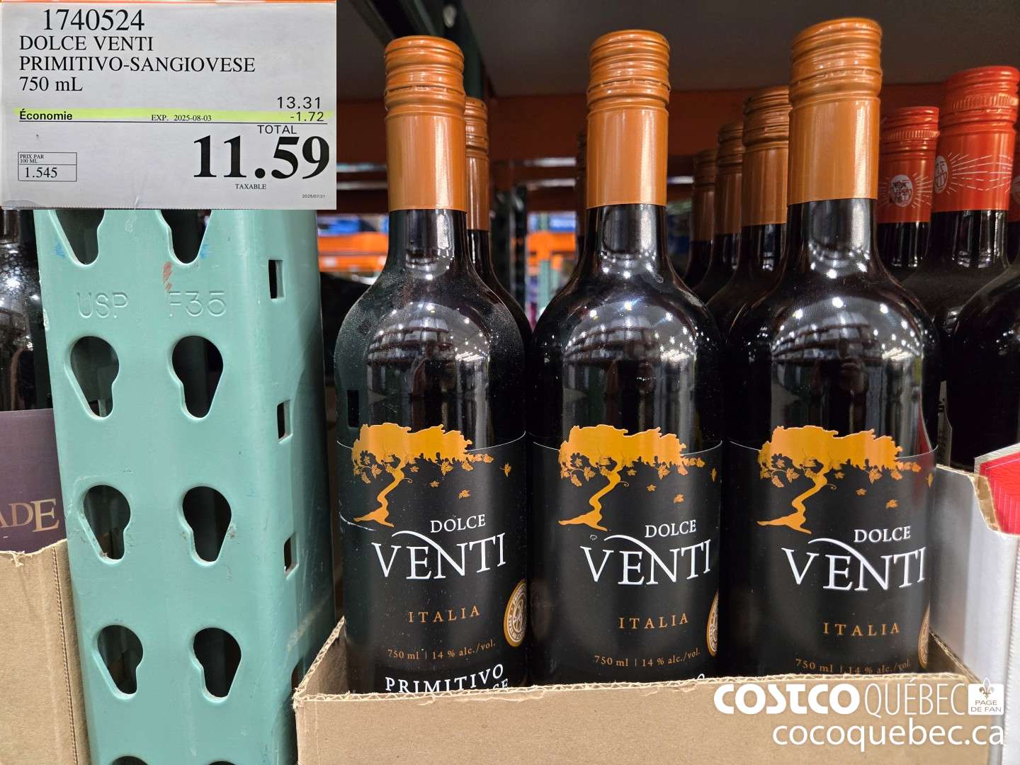 1740524 DOLCE VENTI PRIMITIVO SANGIOVESE ($1.72 INSTANT SAVINGS EXPIRES ON 2024-01-07) $11.59