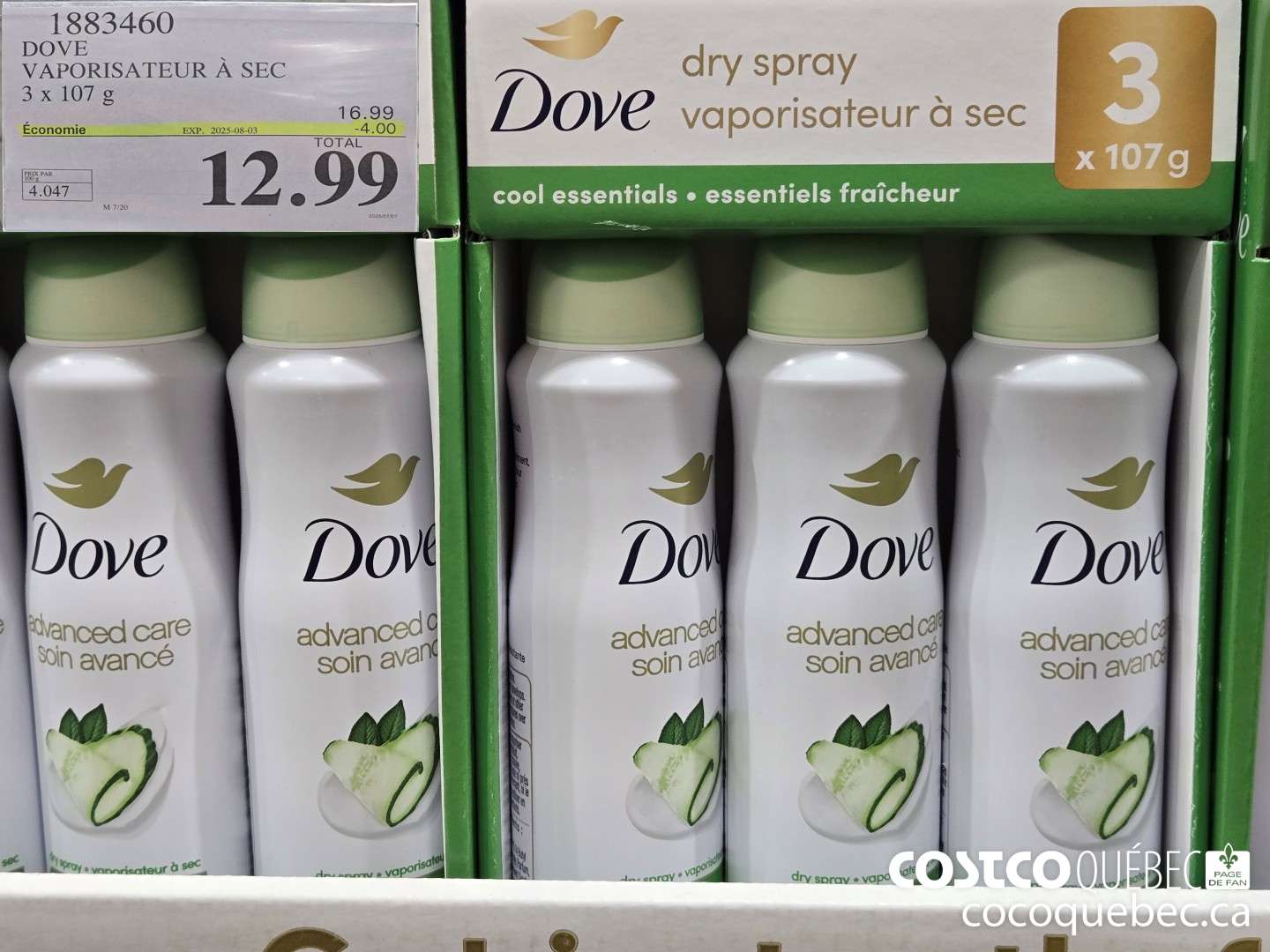 1883460 DOVE VAPORISATEUR A SEC  ($4.00 INSTANT SAVINGS EXPIRES ON 2025-08-03) $12.99