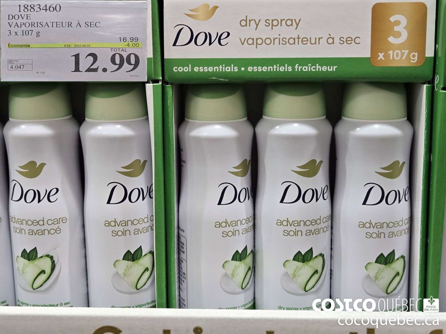 1883460 DOVE VAPORISATEUR A SEC  ($4.00 INSTANT SAVINGS EXPIRES ON 2025-08-03) $12.99