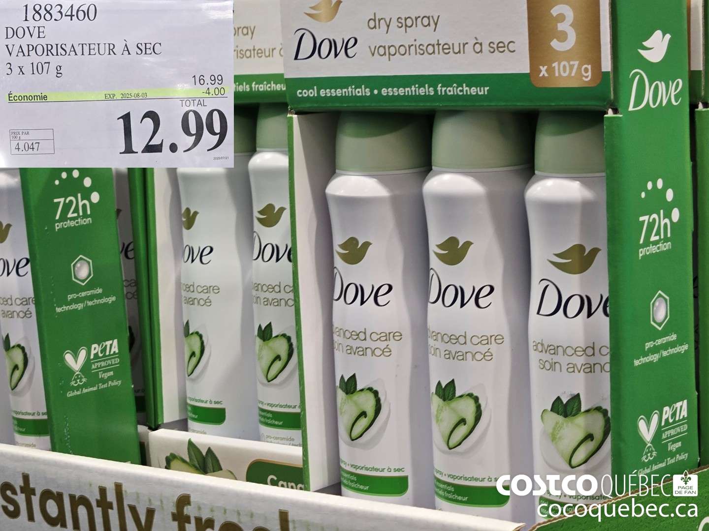 1883460 DOVE VAPORISATEUR A SEC  ($4.00 INSTANT SAVINGS EXPIRES ON 2025-08-03) $12.99