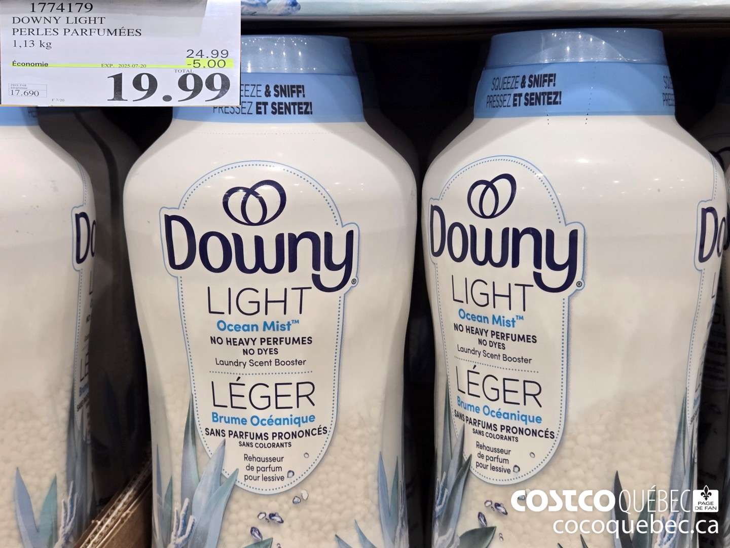 1774179 DOWNY LIGHT PERLES PARFUMEES ($5.00 INSTANT SAVINGS EXPIRES ON 2025-07-20) $19.99