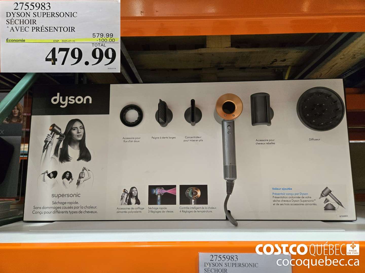 2755983 DYSON SUPERSONIC SECHOIR AVEC PRESENTOIR  ($100.00 INSTANT SAVINGS EXPIRES ON 2025-07-31) $479.99