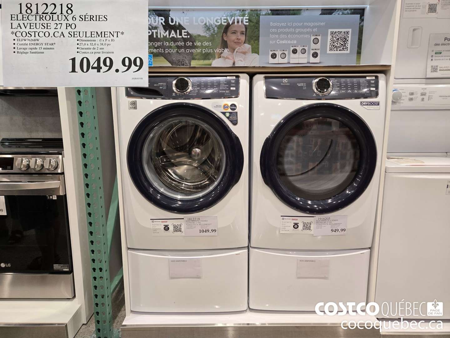 1812218 ELECTROLUX 6 SERIES LAVEUSE 27 PO  $1049.99