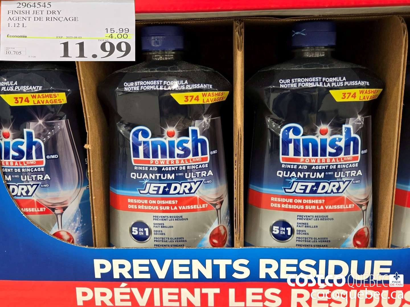 2964545 FINISH JET DRY AGENT DE RINCAGE  ($4.00 INSTANT SAVINGS EXPIRES ON 2025-08-03) $11.99
