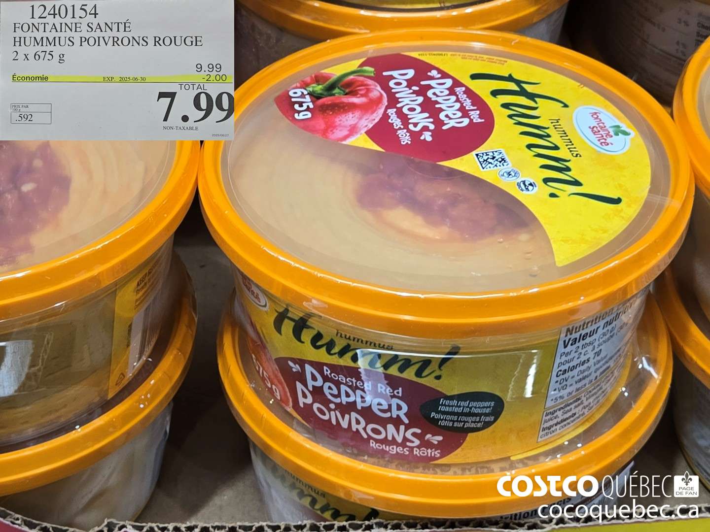 124015455 FONTAINE SANTE HUMMUS POIVRONS ROUGE  ($2.00 INSTANT SAVINGS EXPIRES ON 2025-06-30) $7.99