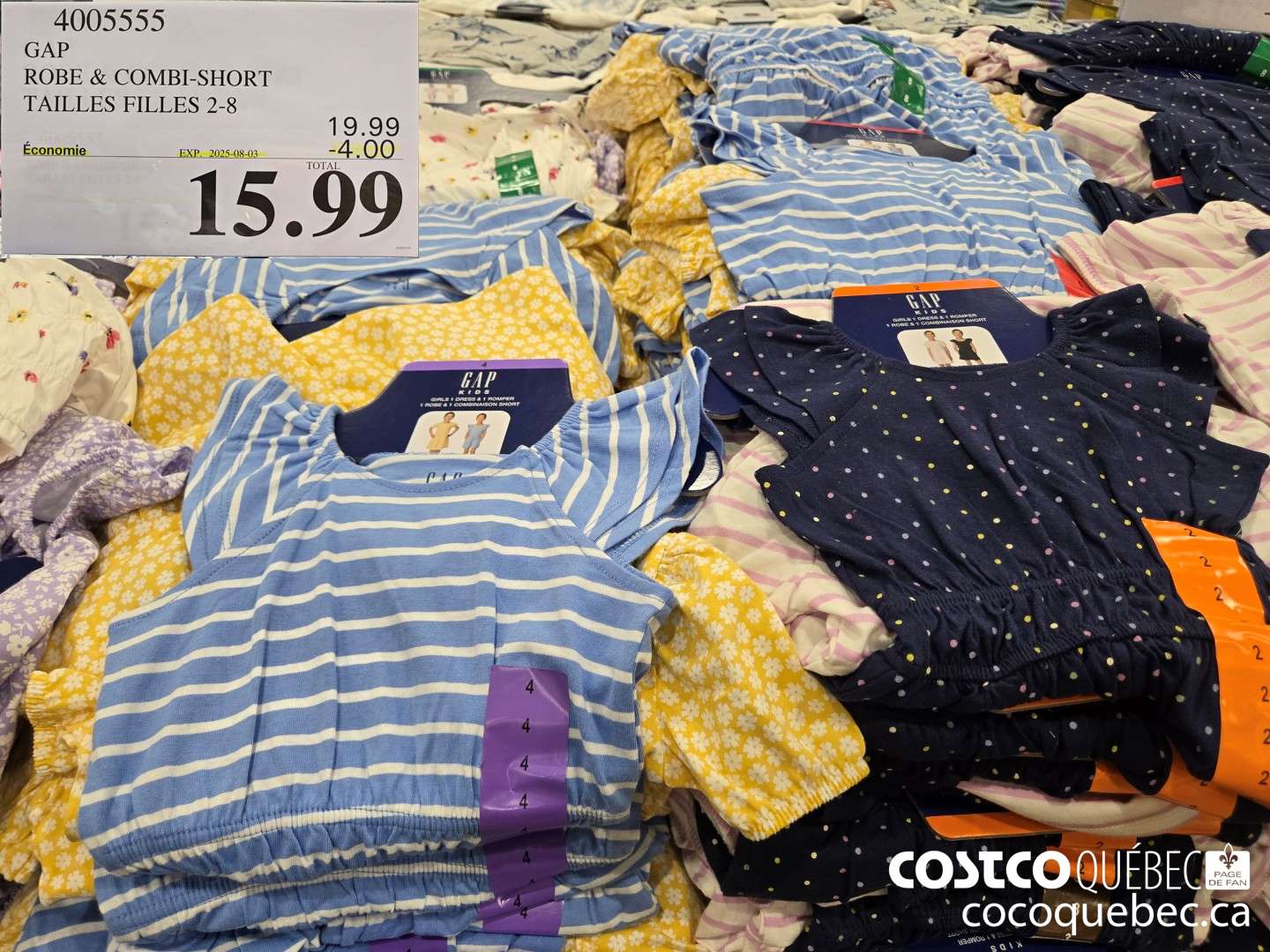 4005555 GAP ROBE & COMBI-SHORT TAILLES FILLES 2-8  ($4.00 INSTANT SAVINGS EXPIRES ON 2025-08-03) $15.99