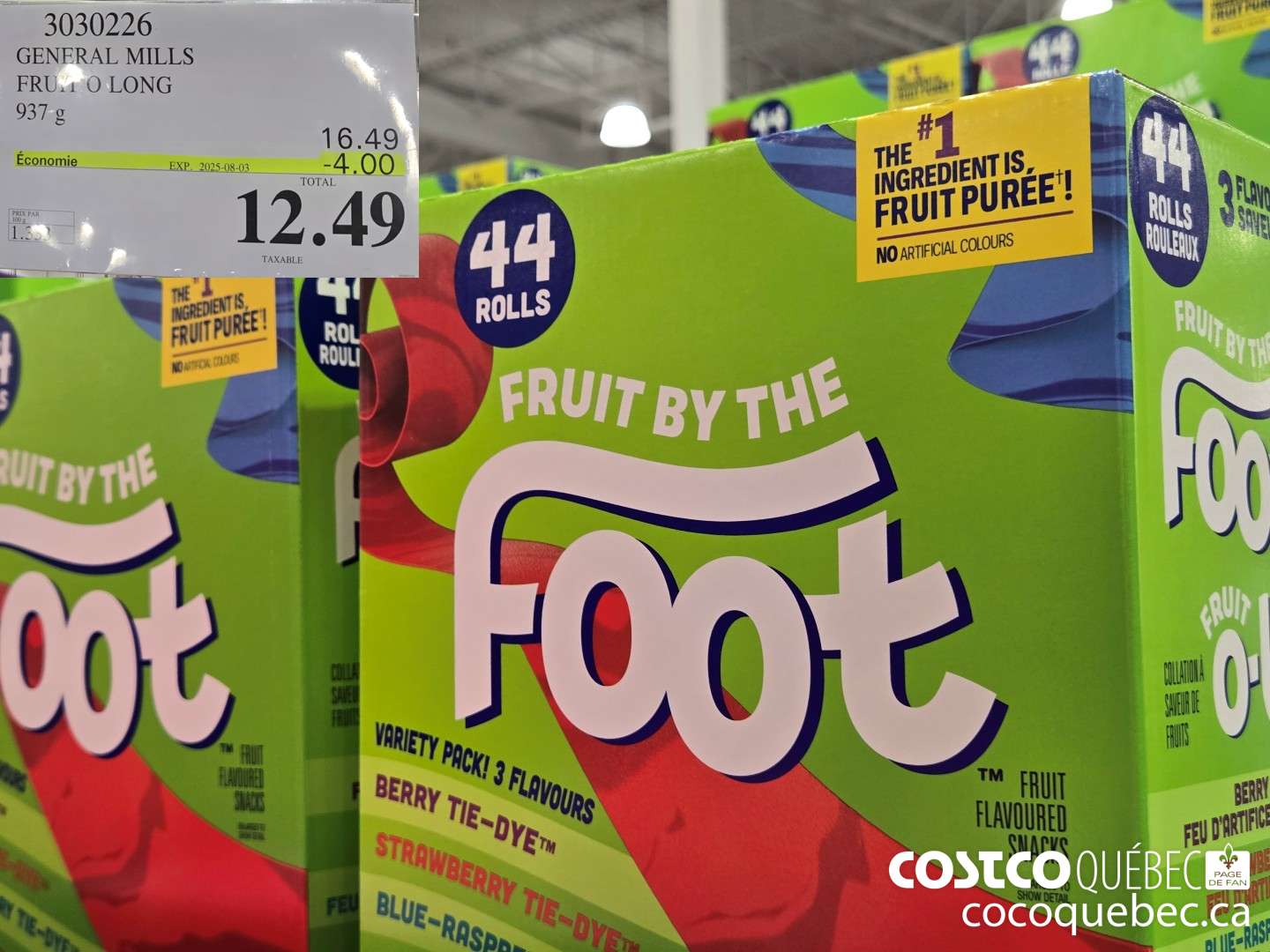 3030226 GENERAL MILLS FRUIT O LONG 937 9  ($4.00 INSTANT SAVINGS EXPIRES ON 2025-08-03) $12.49