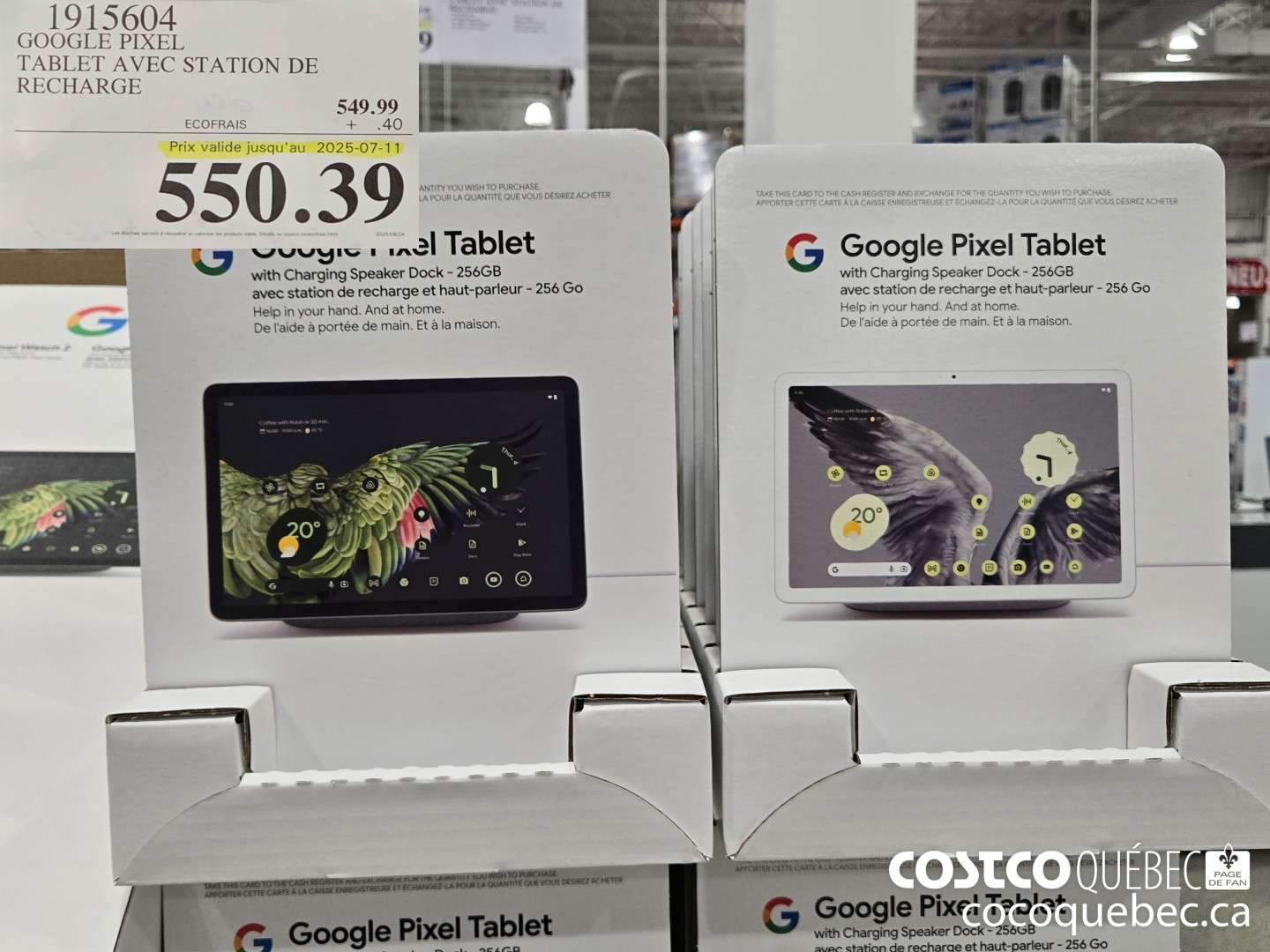 1915604 GOOGLE PIXEL TABLET AVEC STATION DE RECHARGE  $549.99