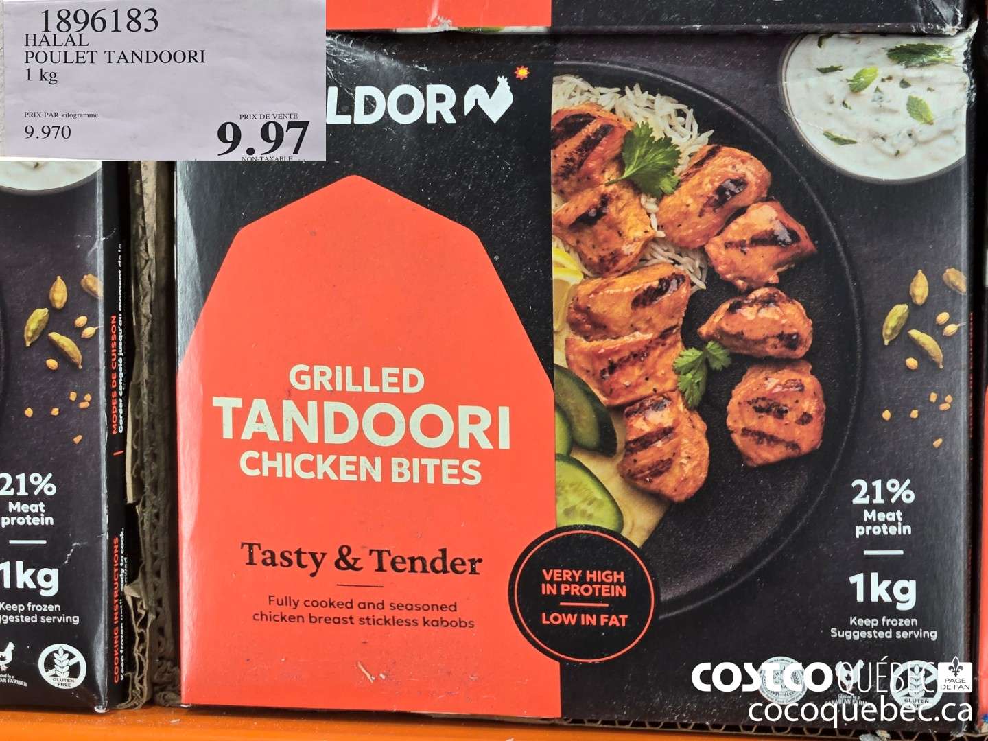 1896183 HALAL POULET TANDOORI 1 kg  1 KG $9.97