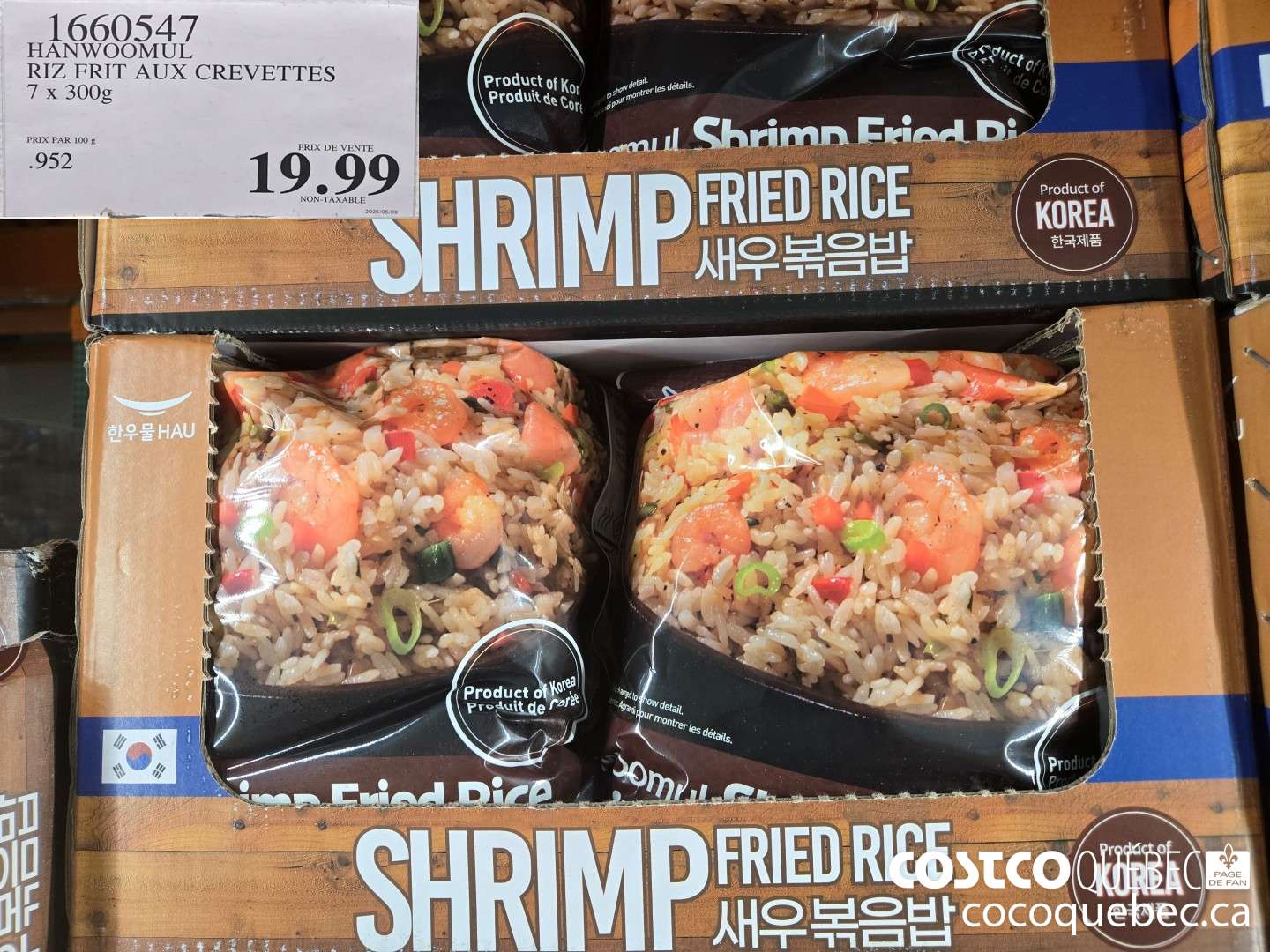 1660547 HANWOOMUL RIZ FRIT AUX CREVETTES 7 x 300g  $19.99