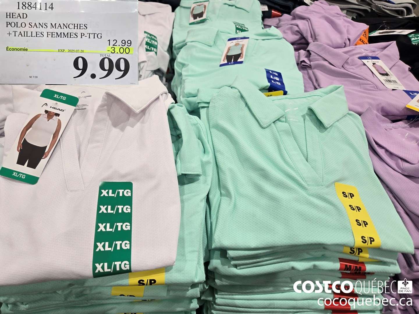 1884114 HEAD POLO SANS MANCHES +TAILLES FEMMES P-TTG  ($3.00 INSTANT SAVINGS EXPIRES ON 2025-07-20) $9.99