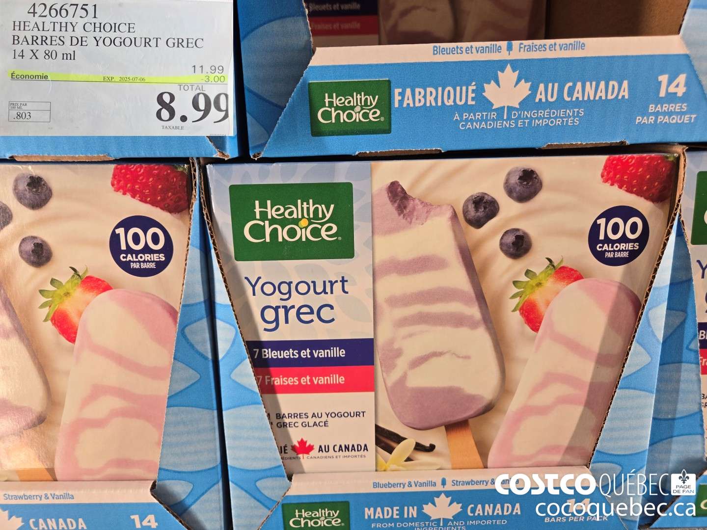 4266751 HEALTHY CHOICE BARRES DE YOGOURT GREC 14 X 80 ml  ($3.00 INSTANT SAVINGS EXPIRES ON 2025-07-06) $8.99