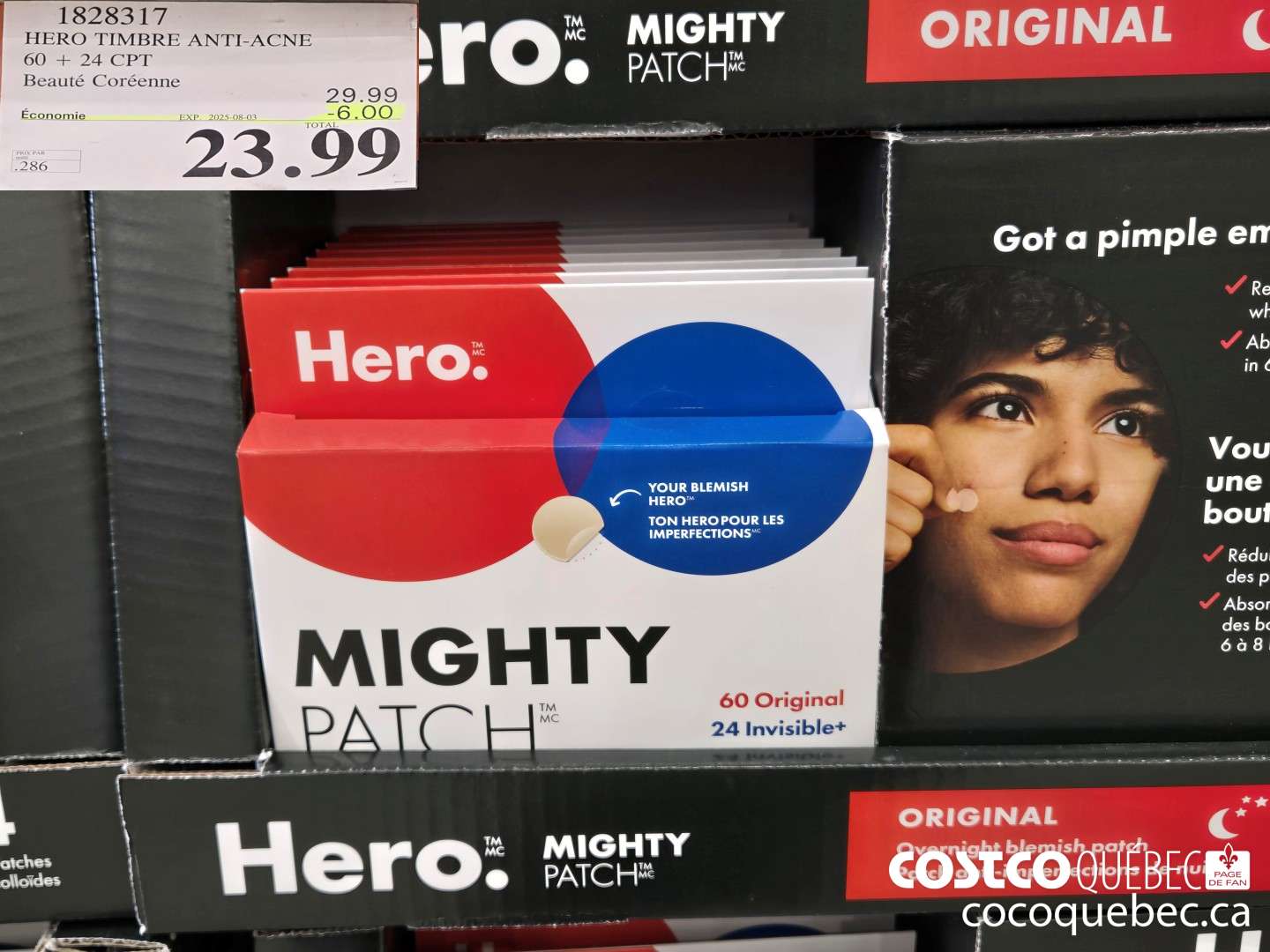 1828317 HERO TIMBRE ANTl-ACNE 60 + 24 CPT  ($6.00 INSTANT SAVINGS EXPIRES ON 2025-08-03) $23.99