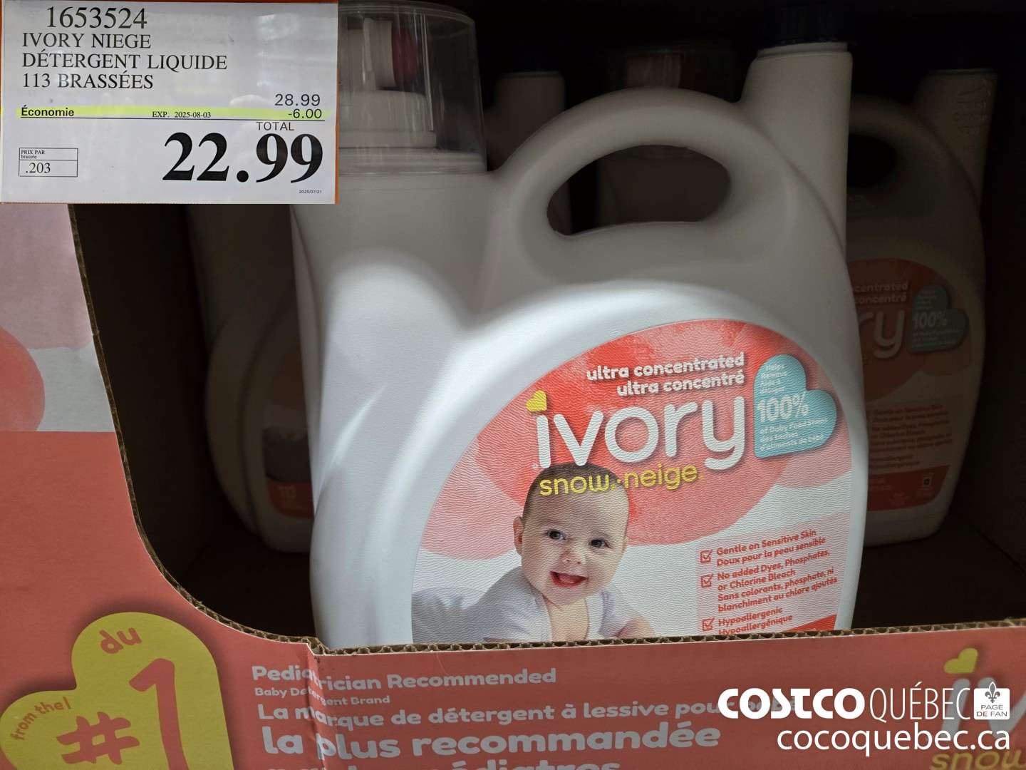 1653524 IVORY NIEGE DETERGENT LIQUIDE 113 BRASSES  ($6.00 INSTANT SAVINGS EXPIRES ON 2025-08-03) $22.99