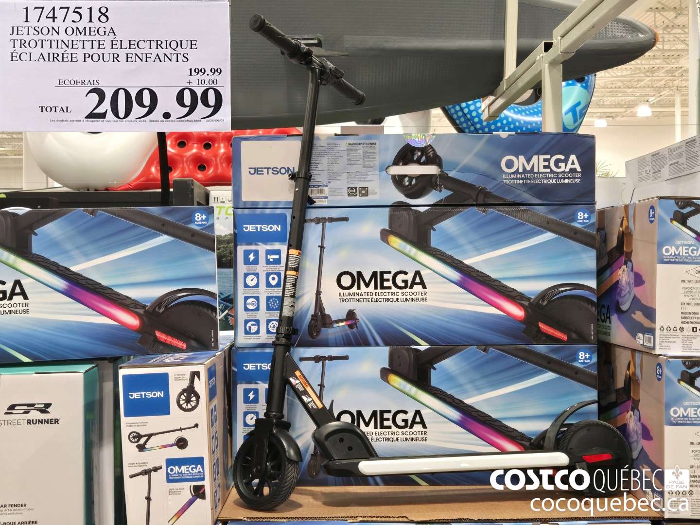 1747518 JETSON OMEGA TROTTINETTE ELECTRIQUE ECLAIREE POUR ENFANTS  $209.99