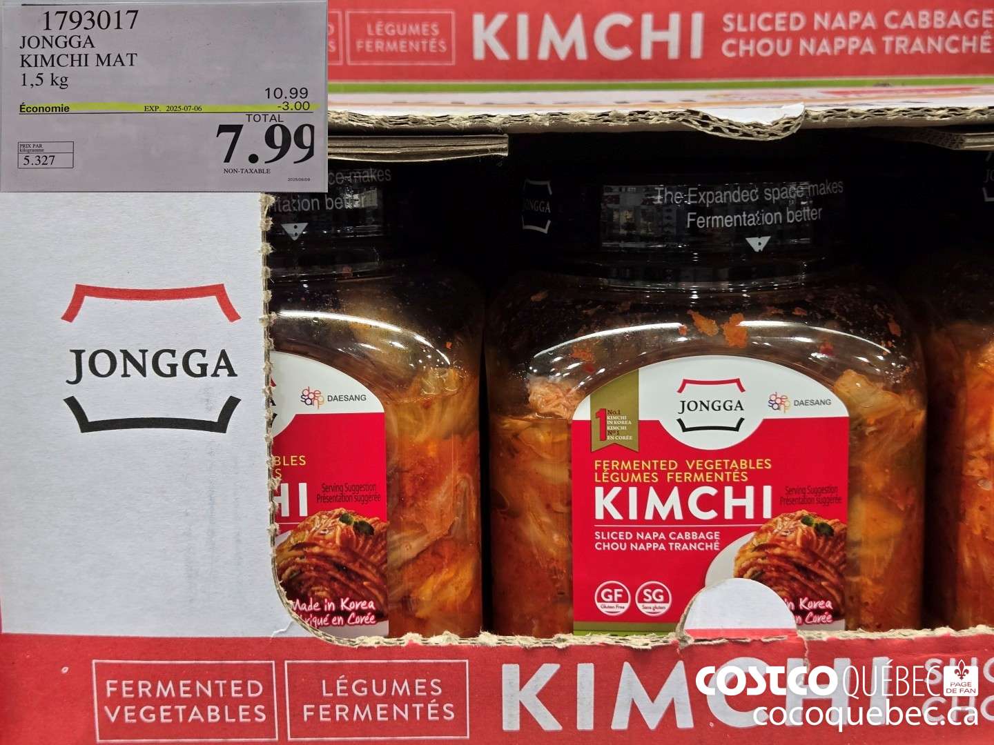 1793017 JONGGA KIMCHI MAT 1.5 kG ($3.00 INSTANT SAVINGS EXPIRES ON 2025-07-06) $7.99