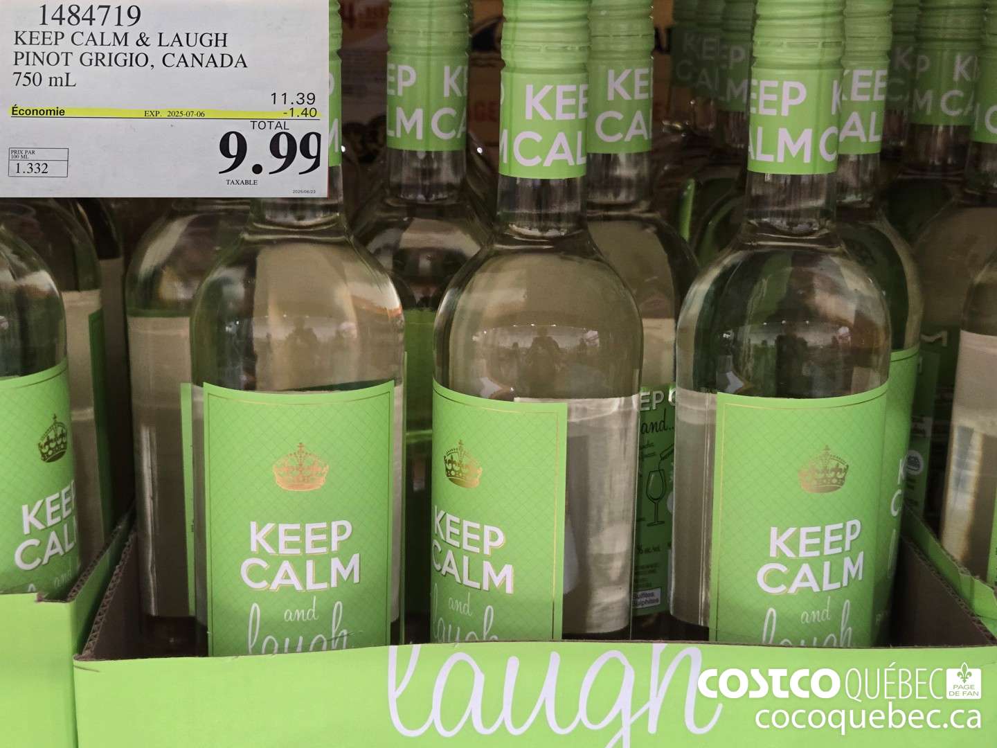 1484719 KEEP CALM & LAUGH PINOT GRIGIO, ITALIE 750 mL ($1.40 INSTANT SAVINGS EXPIRES ON 2025-07-06) $9.99