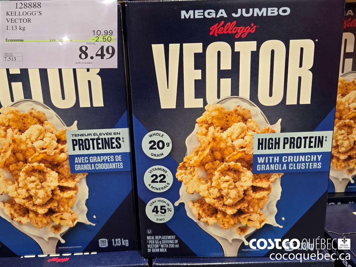 128888 KELLOGG'S VECTOR ($2.50 INSTANT SAVINGS EXPIRES ON 2025-08-03) $8.49
