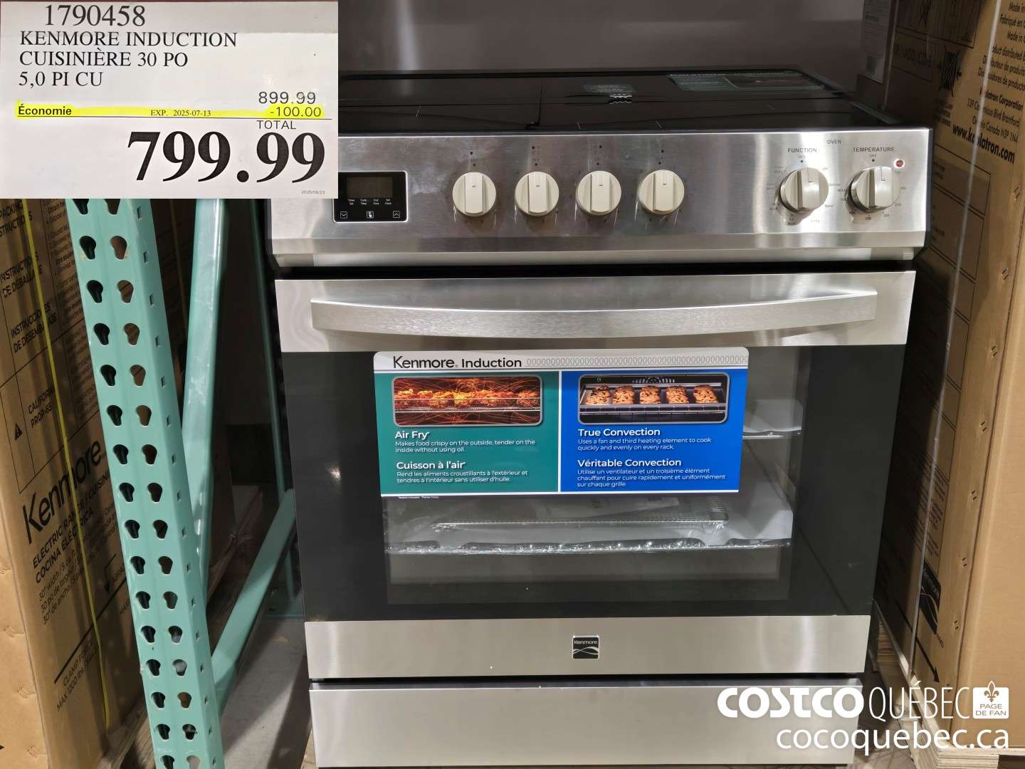 1790458 KENMORE INDUCTION CUISINIERE 30 PO  ($100.00 INSTANT SAVINGS EXPIRES ON 2025-07-13) $799.99