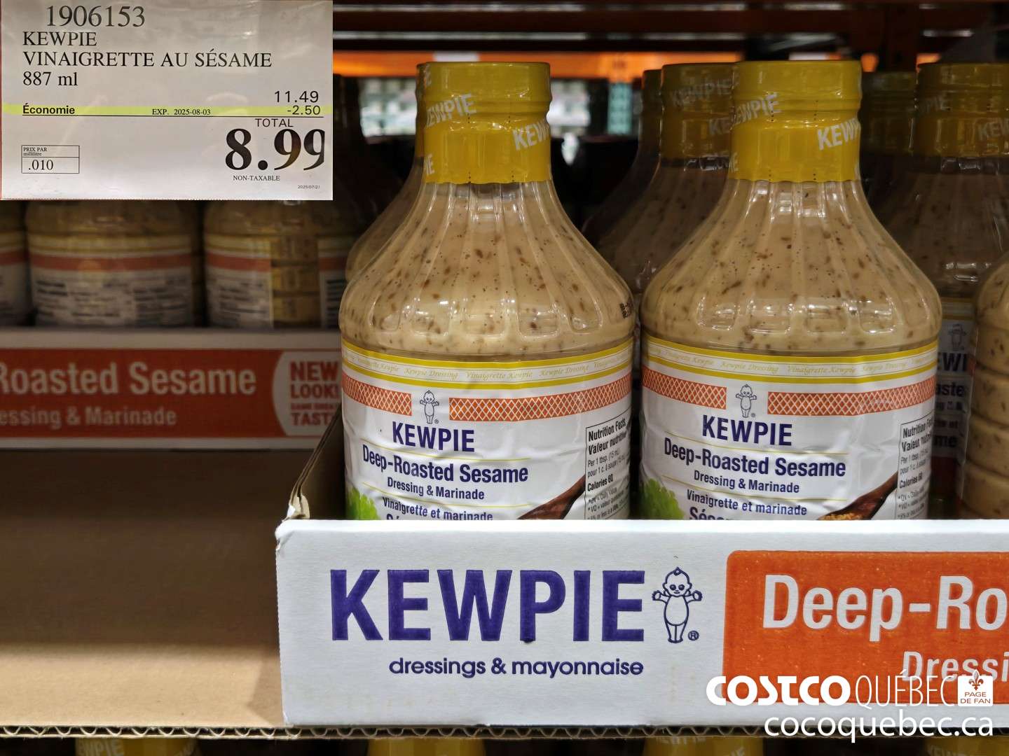 1906153 KEWPIE VINAIGRETTE AU SESAME 887 ml  ($2.50 INSTANT SAVINGS EXPIRES ON 2025-08-03) $8.99